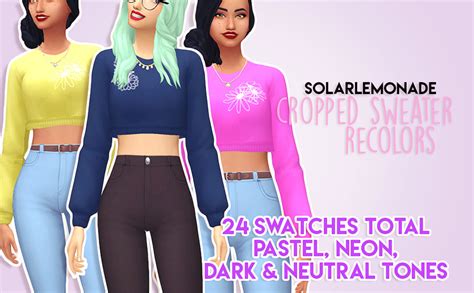 Sims 4 Maxis Match Cc — Solarlemonade Cropped Sweater Recolors Ive Been