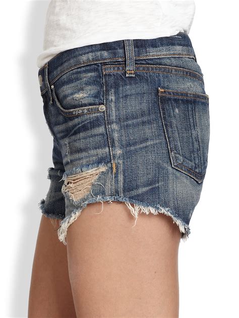 Lyst Rag And Bone Sheffield Cutoff Denim Shorts In Blue