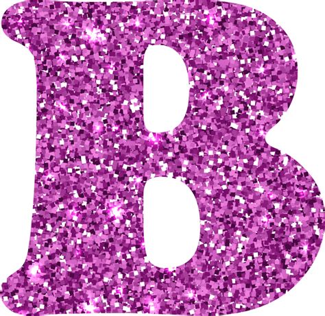 The Letter B Is Made Up Of Purple Glitter