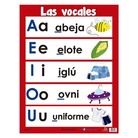 Lámina De Las Vocales Educar 60178 Papelería Zaragoza