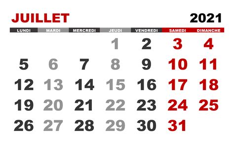 Calendrier Juillet 2021 Calendriersu