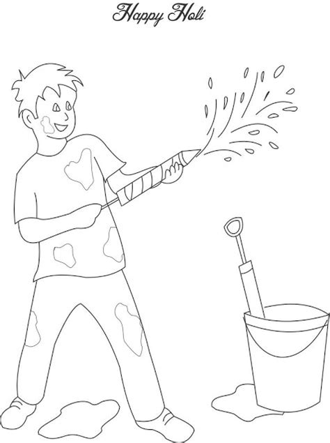Happy Holi Colouring Page Greeting