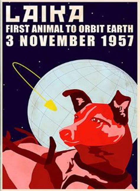 Laika Soviet Space Dog 1957 Poster Space Vintage Wall Decor Etsy