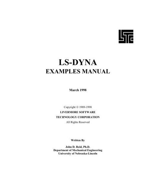 Ls Dyna Examples Manual Dynamore