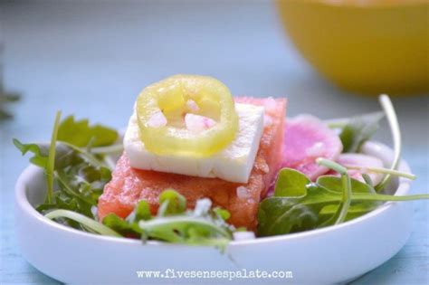 Watermelon Salad With Lemon Tequila Dressing Five Senses Palate