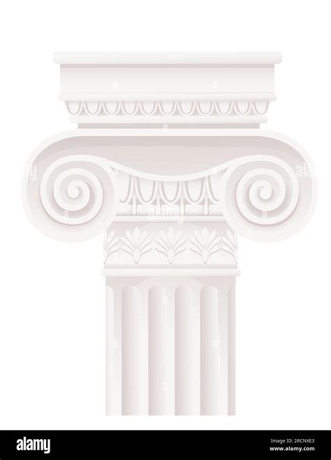 White Ancient Style Column Classic Architecture Design Vector