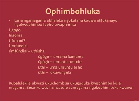 Ophimbohluka 😍 Yini Ophimbohluka Izithakazelo