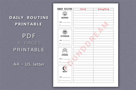 Daily Routine Planner Printable 230732 Resume Templates Design