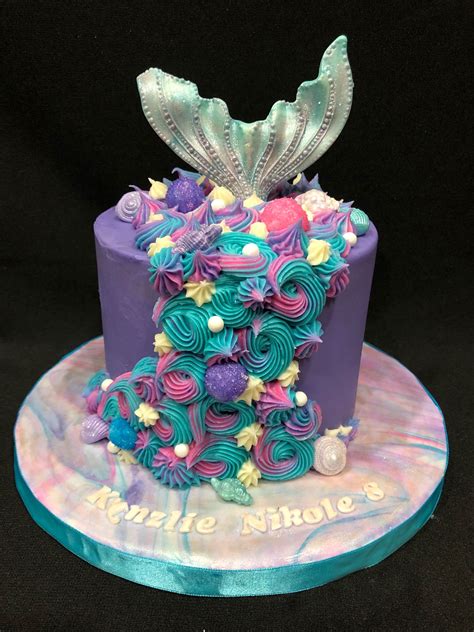 Mermaid Tail Cake Teal And Pink And Purple Simple Yet Elegant