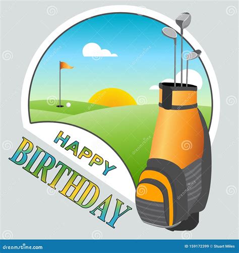 Happy Birthday Golfing Message As Surprise Greeting for Golfer - 3d