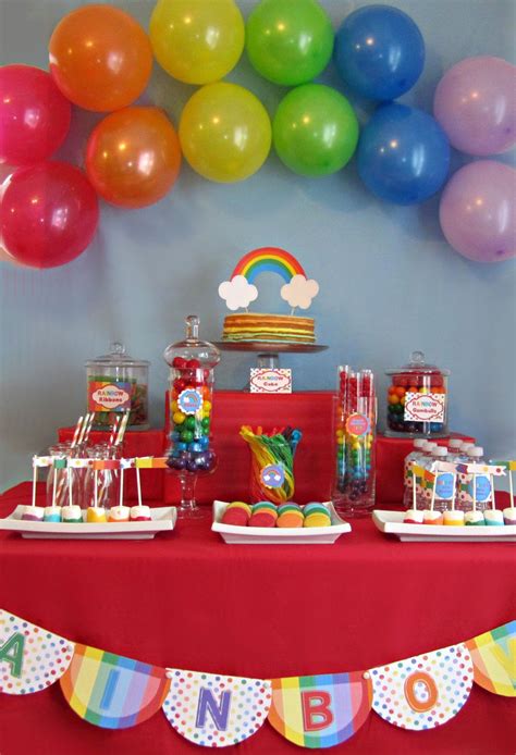 Classic Rainbow Birthday Party Printable Party Package Personalized