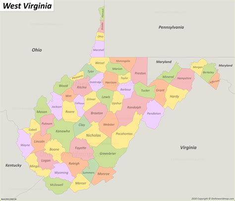 Printable Wv County Map Printable Templates