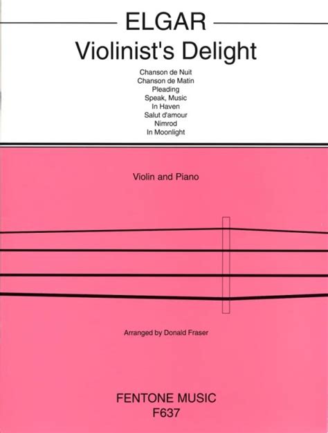 Violinists Delight Violin And Piano From Edward Elgar Buy Now In
