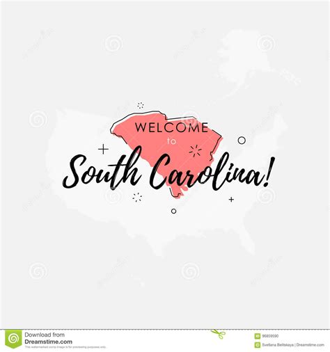 Welcome To South Carolina State Map Stock Illustration Illustration