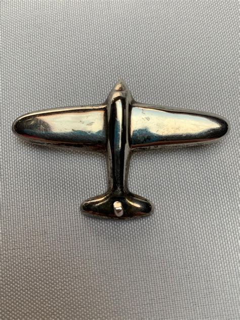 Sold Silver Vintage Airplane Pin Etsy