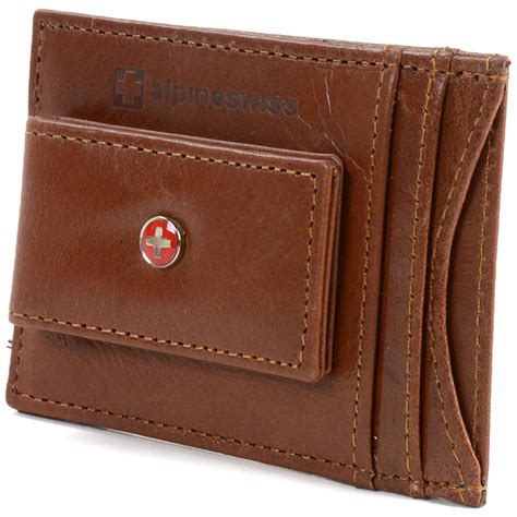 Alpineswiss Mens Leather Money Clip Magnet Front Pocket Wallet Slim Id