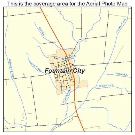 Aerial Photography Map Of Fountain City In Indiana