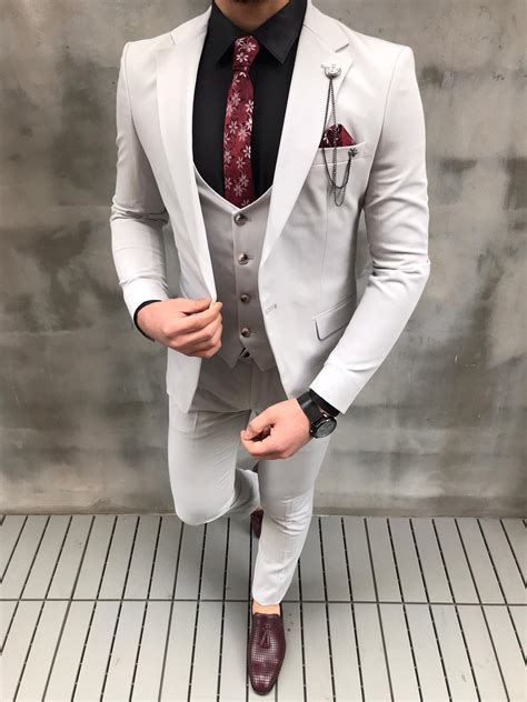 Pikesville Off White Slim Fit Suit Bespoke Daily