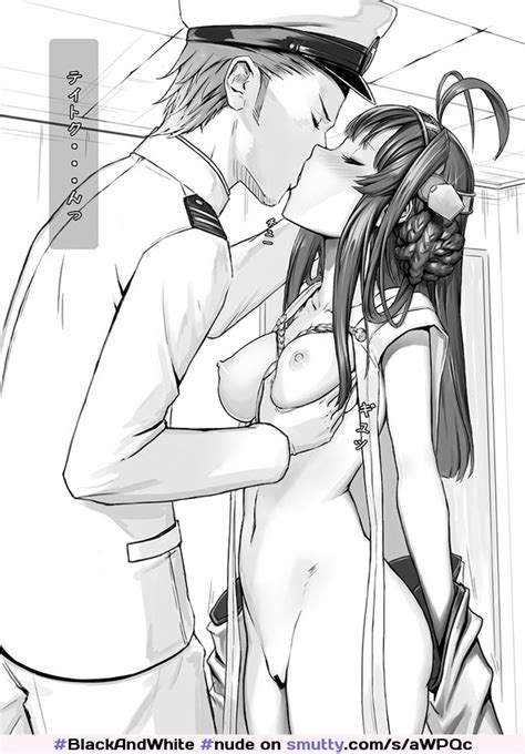 BlackAndWhite Nude Naked Kiss Kissing Anime Hentai Captain 57420 The