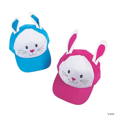Easter Bunny Baseball Caps With Ears 12 Pc Oriental Trading