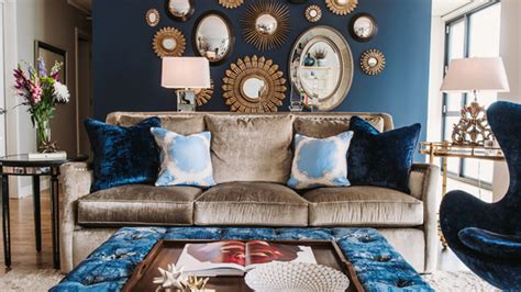 20 Appealing Living Rooms With Gold And Navy Accents Home Design Lover