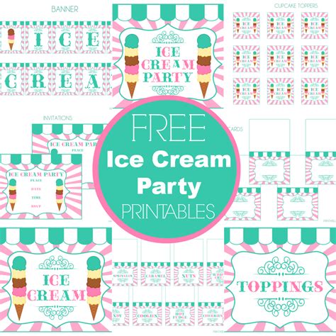 Ice Cream Party Invitations Printable Free