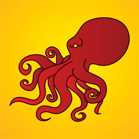 Red Octopus Cartoon Graphic Vector 2125733 Vector Art At Vecteezy