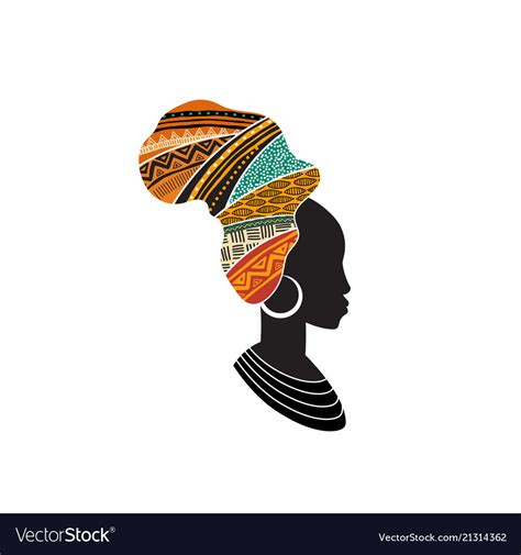 African Woman Silhouette With An African Map As A Vector Image