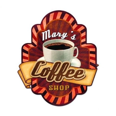 Coffee Shop 3 D Metal Sign Personalized 17 X 20 Inches Coffee Art