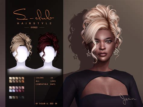 The Sims Resource Curly Updo Hairstylejoan Sims Hair Sims 4