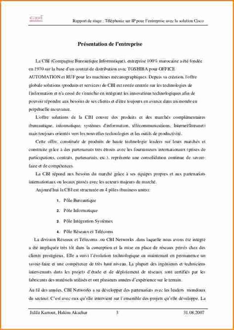 7 Présentation D Une Entreprise Rapport De Stage Exemple Lettres