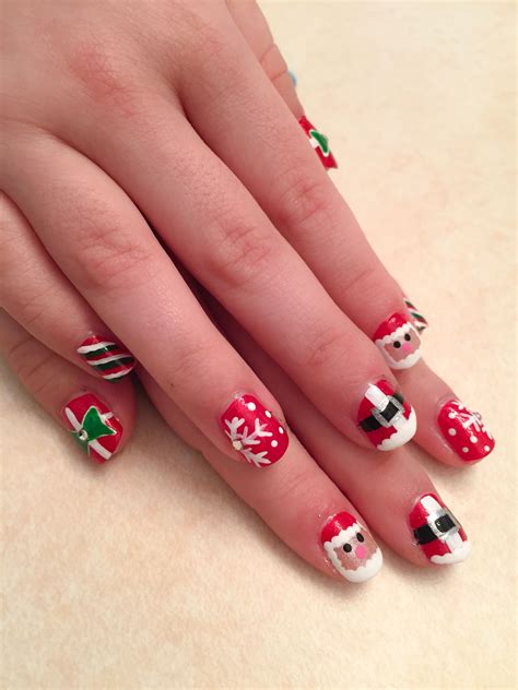 Christmas Nails Kids 2016 Christmas Candy Nails Holiday Nails Diy