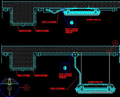 Installation Ceiling Light With Visible Pipe DWG Block For AutoCAD