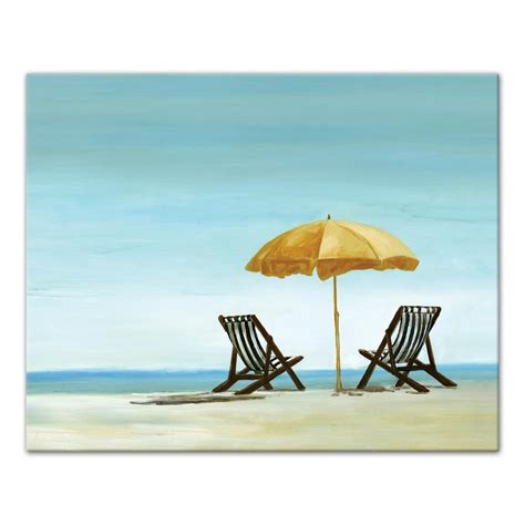 Designs Direct 16 In X 20 In Beach Chairs Under Yellow Umbrella
