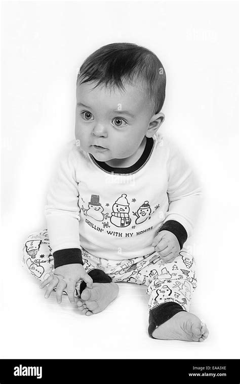 Cute Little Baby Boy Posing For Camera Stock Photo Alamy