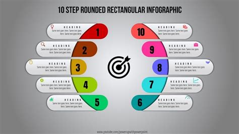 1create 10 Step Rounded Rectangular Infographicpowerpoint Infographic
