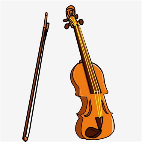 Violino Pintado à Mão Violino Dos Desenhos Animados Ilustração De ...