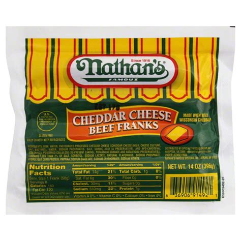 Nathans Nathans Beef Franks Cheddar Cheese Oz Shop Weis Markets
