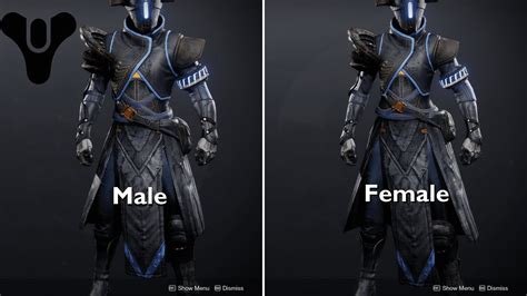 Warlock Armor Comparison Male Vs Female Destiny 2 Youtube