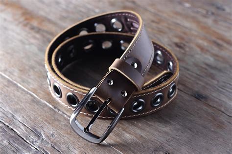 Handmade Mens Brown Leather Belt Personalized