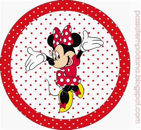 Minnie Con Lunares En Rojo Invitaciones Y Etiquetas Para Candy Bar