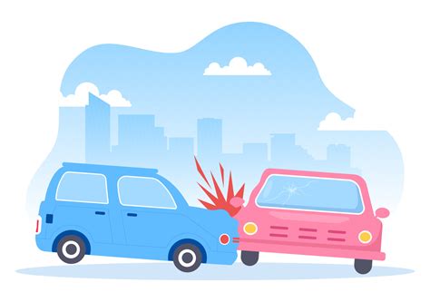 ilustración de fondo de accidente automovilístico con dos autos chocando o golpeando algo en la