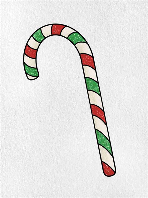 How To Draw A Christmas Candy Cane Easy Drawings Vlrengbr