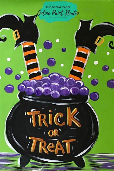 Paint This Cute Trick Or Treat With Christies Easy To Follow Painting