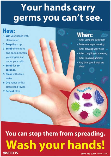 Your Hands Carry Germs You Cant See Poster Seton
