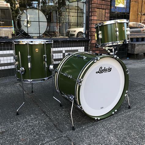 Ludwig Legacy Maple Exotic Downbeat 121420 Heritage Green Reverb