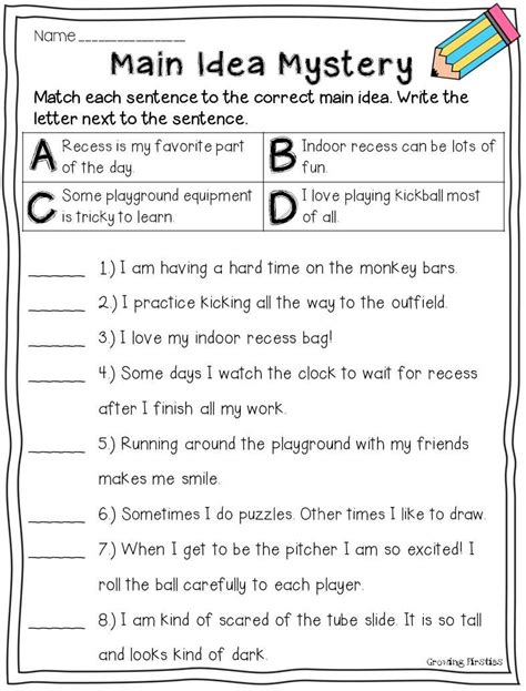Main Idea And Supporting Details Worksheets Pdf 8th Grade