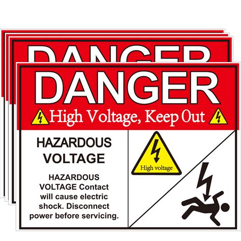 Buy Hazardous Voltage Safety Warning Sticker 3" X 4" Danger Voltage