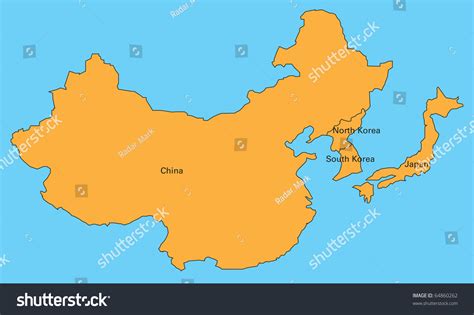 Russia and mongolia to the north; Map China Korea Japan Stock Illustration 64860262 - Shutterstock