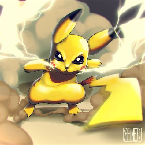 Pikachu Thunderbolt By Afroblue72 On Deviantart Pokemon Characters